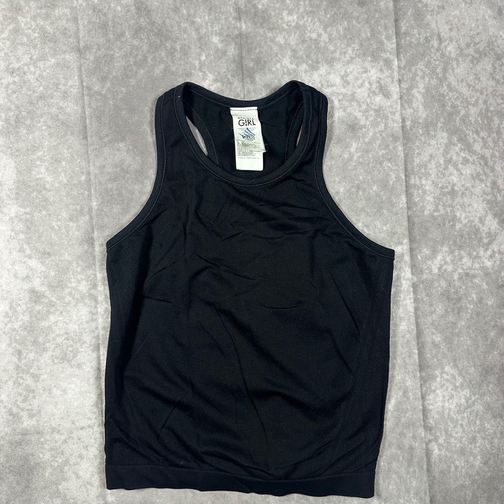 Athleta Girl Black Seamless Racerback Active Tank Top Medium 8-10 Training Shirt